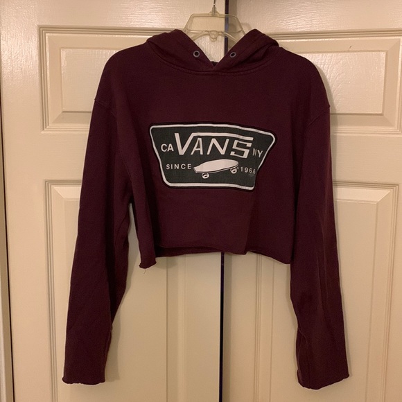 Vans Tops - Size L  -VANS Cropped Hoodie Burgundy 🍁perfectly fall